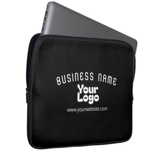 Retro-Modern Schwarz & Weiß hochladen (editierbar) Laptopschutzhülle (Vorne Rechts)