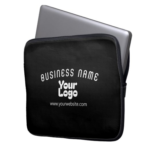 Retro-Modern Schwarz & Weiß hochladen (editierbar) Laptopschutzhülle (Vorderseite Links)