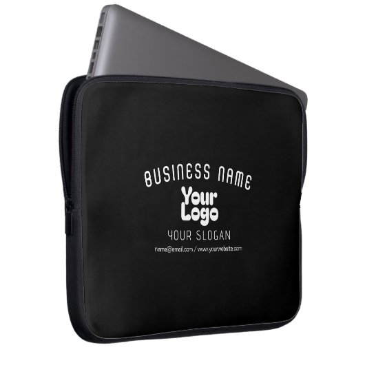 Retro-Modern Schwarz & Weiß hochladen (editierbar) Laptopschutzhülle (Vorne Rechts)