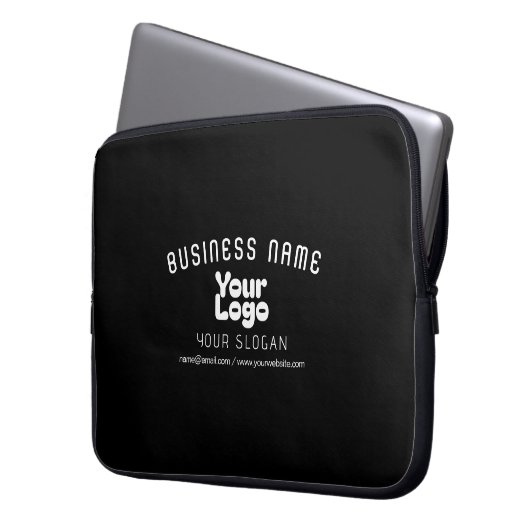 Retro-Modern Schwarz & Weiß hochladen (editierbar) Laptopschutzhülle (Vorderseite Links)