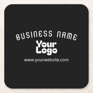 Retro-Modern Schwarz & Weiß hochladen (editierbar) Rechteckiger Pappuntersetzer