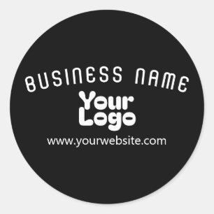 Retro-Modern Schwarz & Weiß hochladen (editierbar) Runder Aufkleber