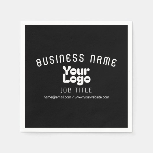 Retro-Modern Schwarz & Weiß hochladen (editierbar) Serviette (Vorderseite)