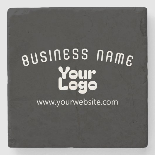 Retro-Modern Schwarz & Weiß hochladen (editierbar) Steinuntersetzer (Vorderseite)