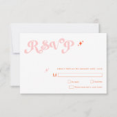 Retro Modern Script Coral Pink Wedding RSVP Cards Karte (Vorderseite)