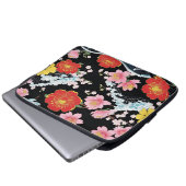 Retro Modern Seigaiha Sakura Flowers Japan party Laptopschutzhülle (Vorne Knopf)
