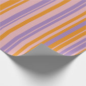 Retro Modern Streifen Muster Lavendel Orange Pink Geschenkpapier (Ecke)