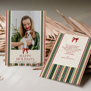Retro Modern Stripes & Bow Frohe Weihnachten 1 Fot