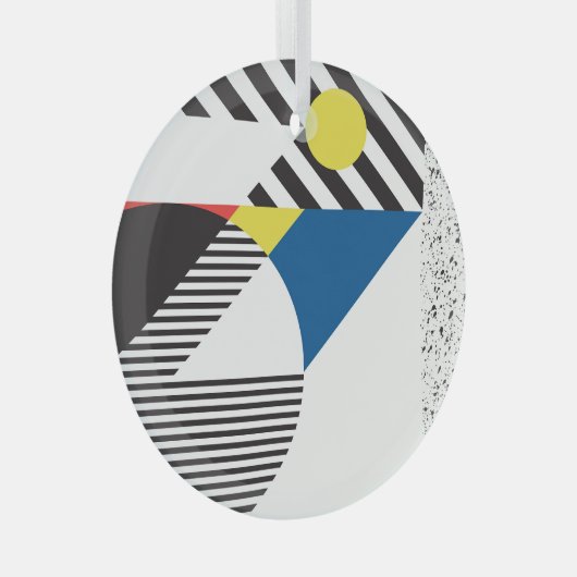 Retro Modern Style Backdesign Ornament Aus Glas (Vorderseite Rechts)