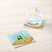 Retro Modern Style Cat Mitte des Jahrhunderts Rechteckiger Pappuntersetzer (Vor Ort)