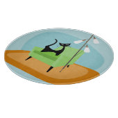 Retro Modern Style Cat Mitte des Jahrhunderts Schneidebrett (Ecke)