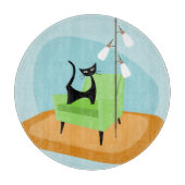 Retro Modern Style Cat Mitte des Jahrhunderts Schneidebrett (Vorderseite)