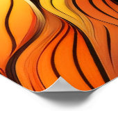 Retro Modern Teal Orange Psychedelic 75th Birthday Poster (Ecke)