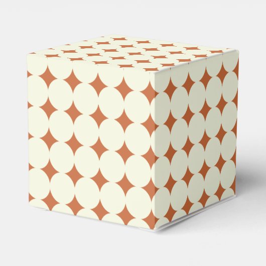 Retro Modern Terracotta Geometrisches Brautparty Geschenkschachtel (Rückseite)