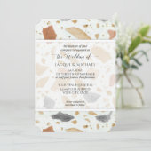 Retro Modern Terrazzo Abstrakte Hochzeit Einladung (Stehend Vorderseite)