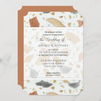 Retro Modern Terrazzo Abstrakte Hochzeit