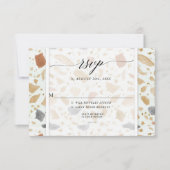 Retro Modern Terrazzo Terracotta Wedding RSVP Einladung (Vorderseite)