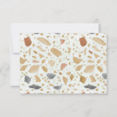 Retro Modern Terrazzo Terracotta Wedding RSVP Einladung (Rückseite)