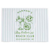 Retro Modern Vintag Blue Bachelorette Große Geschenktüte (Vorderseite)