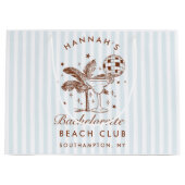 Retro Modern Vintag Blue Bachelorette Große Geschenktüte (Vorderseite)