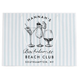 Retro Modern Vintag Blue Bachelorette Große Geschenktüte