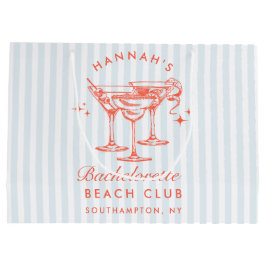 Retro Modern Vintag Blue Bachelorette Große Geschenktüte