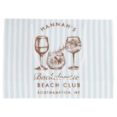 Retro Modern Vintag Blue Bachelorette Große Geschenktüte (Rückseite)