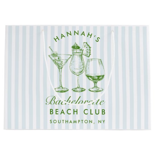 Retro Modern Vintag Blue Bachelorette Große Geschenktüte (Vorderseite)