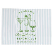 Retro Modern Vintag Blue Bachelorette Große Geschenktüte (Rückseite)