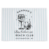 Retro Modern Vintag Blue Bachelorette Große Geschenktüte (Vorderseite)