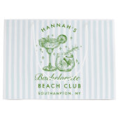 Retro Modern Vintag Blue Bachelorette Große Geschenktüte (Vorderseite)