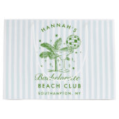 Retro Modern Vintag Blue Bachelorette Große Geschenktüte (Vorderseite)