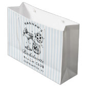 Retro Modern Vintag Blue Bachelorette Große Geschenktüte (Vorderseite Schrägansicht)
