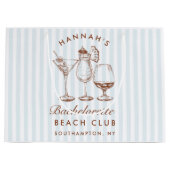 Retro Modern Vintag Blue Bachelorette Große Geschenktüte (Vorderseite)