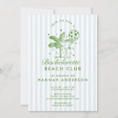 Retro Modern Vintag Blue Bachelorette Wochenende Einladung (Vorderseite)