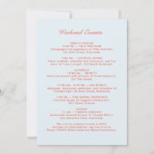 Retro Modern Vintag Blue Bachelorette Wochenende Einladung (Rückseite)