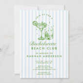 Retro Modern Vintag Blue Bachelorette Wochenende Einladung (Vorderseite)