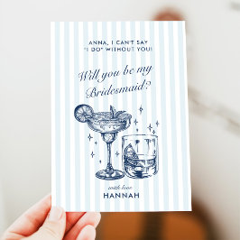 Retro Modern Vintag Grau Bridesmaid Vorschlag Card Einladung