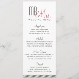 Retro Modern Wedding Menu Menükarte