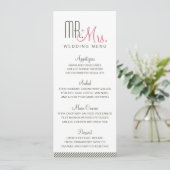 Retro Modern Wedding Menu Menükarte (Stehend Vorderseite)