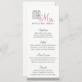 Retro Modern Wedding Menu Menükarte (Vorne/Hinten)