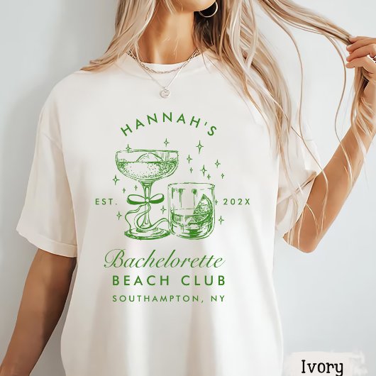 Retro Modern Yellow & Green Bachelorette Weekend T-Shirt