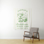 Retro Modern Yellow & Green Bachelorette Weekend Wandteppich (Beispiel)