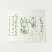 Retro Modern Yellow & Green Bachelorette Weekend Wandteppich (Vorderseite (Horizontal))