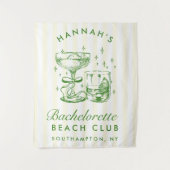 Retro Modern Yellow & Green Bachelorette Weekend Wandteppich (Vorderseite)