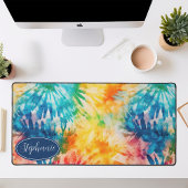 Retro Moderne Abstrakte Regenbogenfarben Gefärbte  Schreibtischunterlage