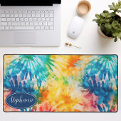 Retro Moderne Abstrakte Regenbogenfarben Gefärbte  Schreibtischunterlage