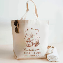 Retro-moderne blaue und braune Junggesellinnen-Woc Tragetasche