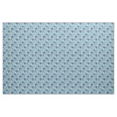 Retro Moderne Blume in Blau und Creme Gemustert Stoff (Yard (91,4 cm))