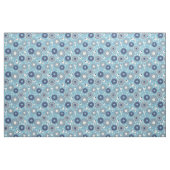 Retro Moderne Blume in Blau und Creme Gemustert Stoff (Fat Quarter (45,7 x 55,9 cm))
